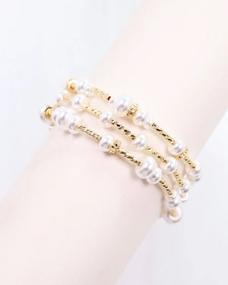 Lola Stretch Bracelet Set - Pearl