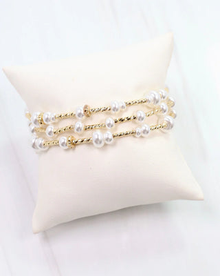 Lola Stretch Bracelet Set - Pearl