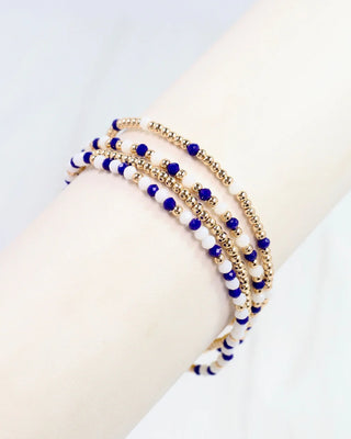 Lottie Beaded Bracelet Set - Blue White