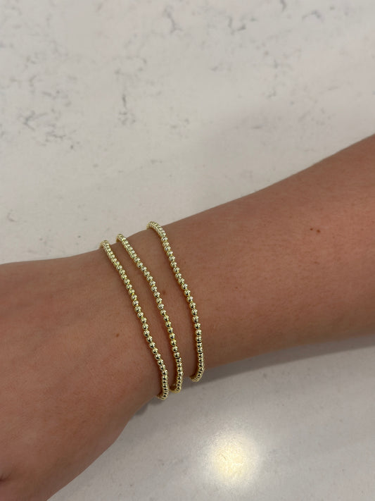 JT 2MM Gold Beaded Bracelet