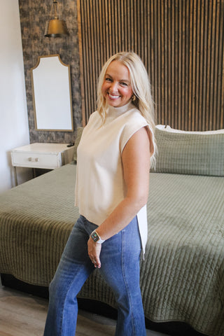 Terri Hi Low Sweater - Oatmeal