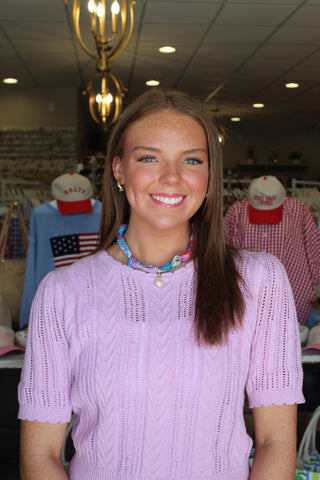Scarf Necklace - Pearl Charm