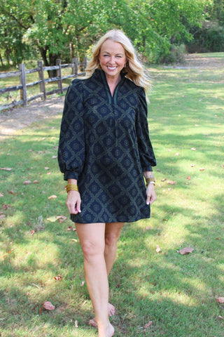 Della High Neck Mini Dress - Olive