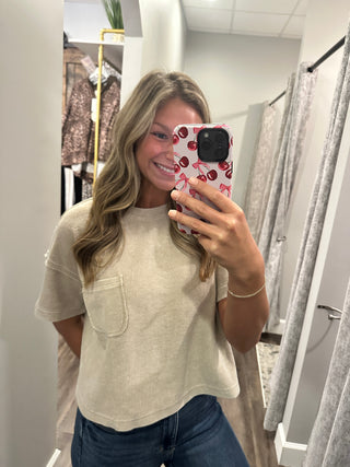 Lois Ribbed Top - Khaki