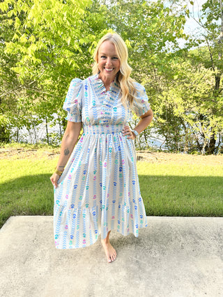 Magnolia Floral Midi Dress