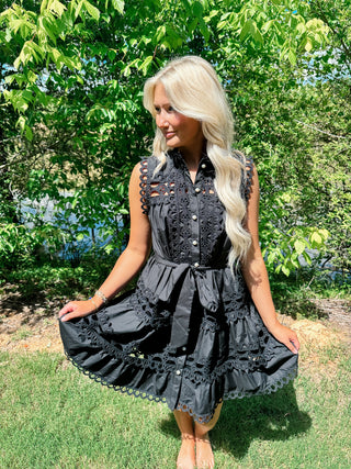Stratton Lace Dress - Black