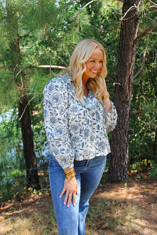 James Floral Top - Off White
