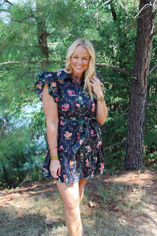Blair Ruffle Dress - Black