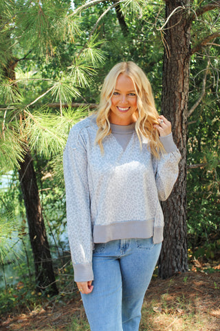 Chanie Cheetah Top - Grey