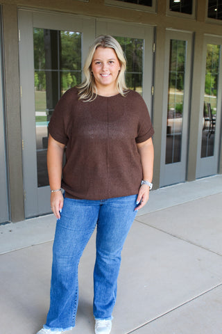 Zenana Center Seam Sweater - Brown