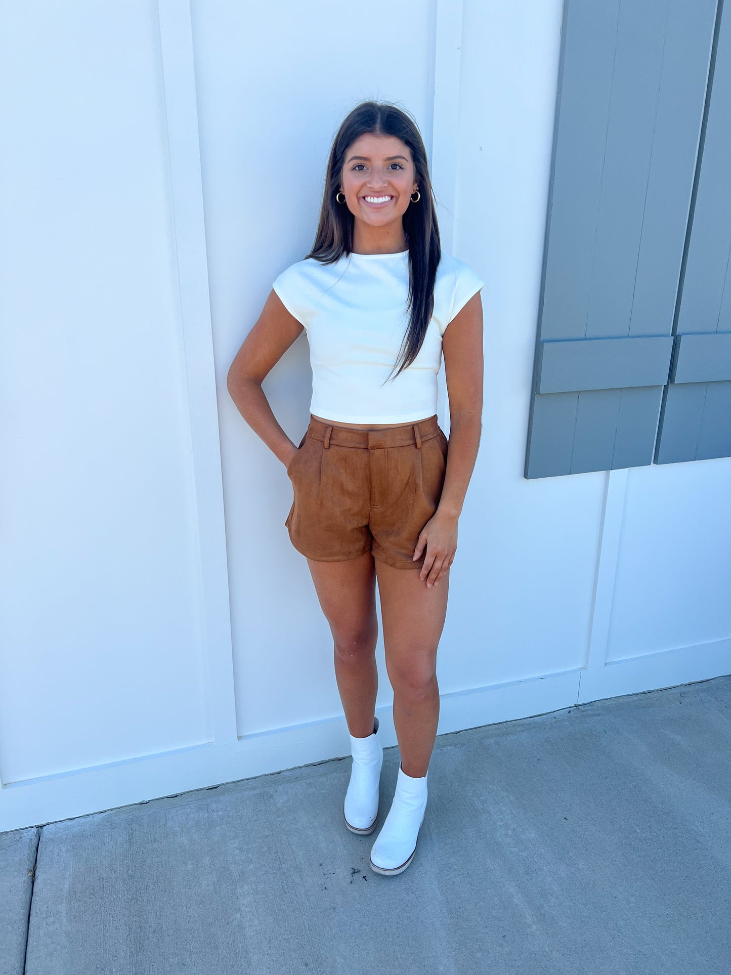 Ava Crop Top-Cream