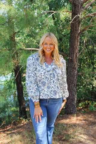 James Floral Top - Off White