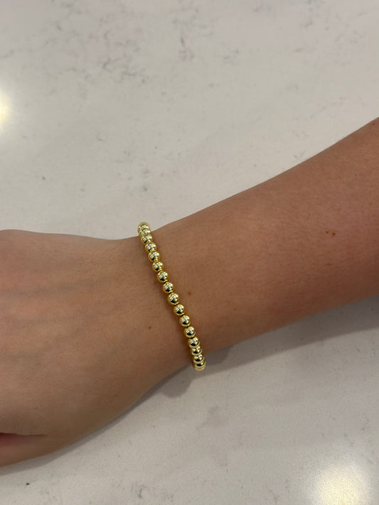 JT 5MM Gold Beaded Bracelet