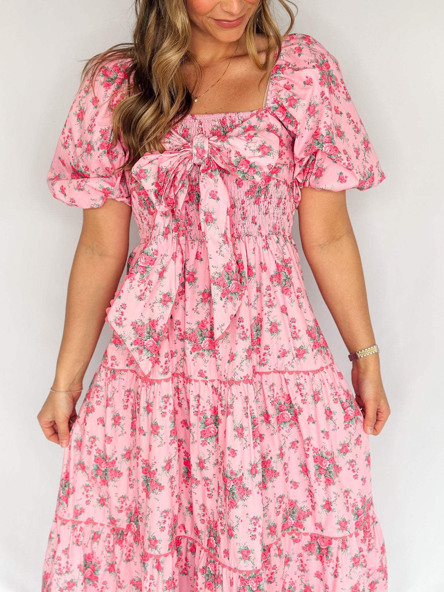 Lollie Dress- Floral Pink