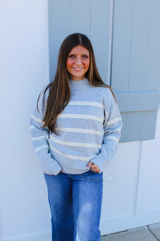 Darla Stripped Sweater - Gray