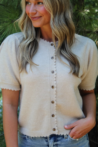 Blaine Puff Sleeve Sweater - Ecru