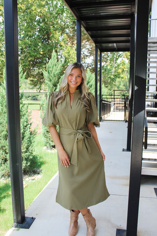 Adalya Mid Dress - Olive