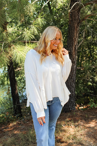 Asymmetrical Hem Top - Off White
