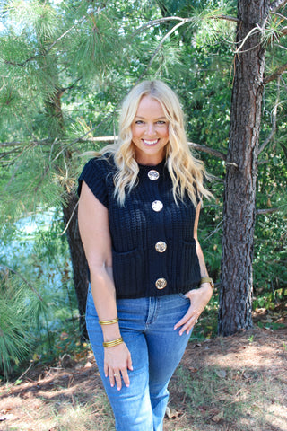 Becca Knit Vest - Black