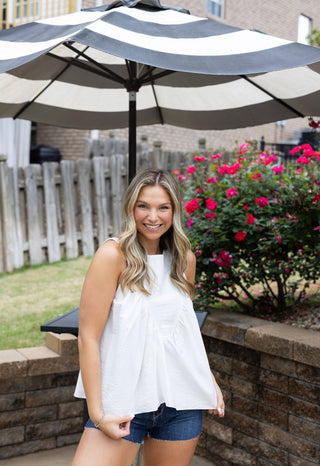 Fannie Sleveless Top - White