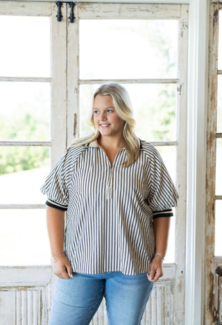 Noah Puff Sleeve Top - Black