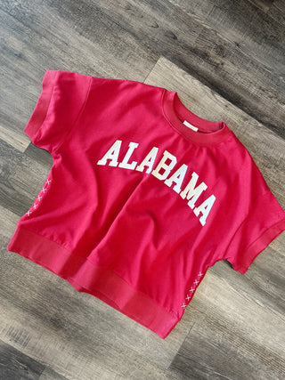 Alabama Short Sleeve Sweatshirt - Dark Red