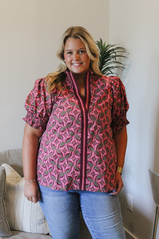 Parker Puff Sleeve Top - Wine