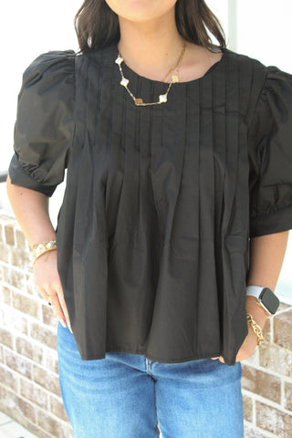 Peyton Pintuck Top - Black