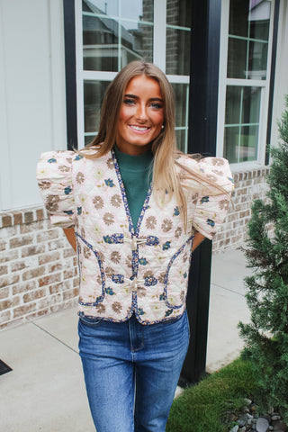 Hannah Floral Quilted Vest