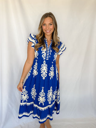 Colt Boarder Print Midi Dress