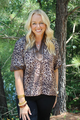 Jacey Cheetah Print Top