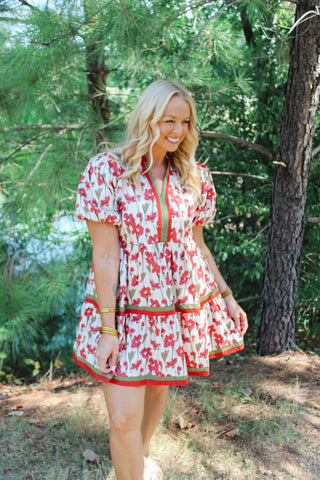 Haven Floral Dress - Rust