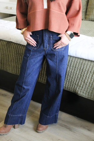 Rachel Wide Leg Jean - Dark Denim