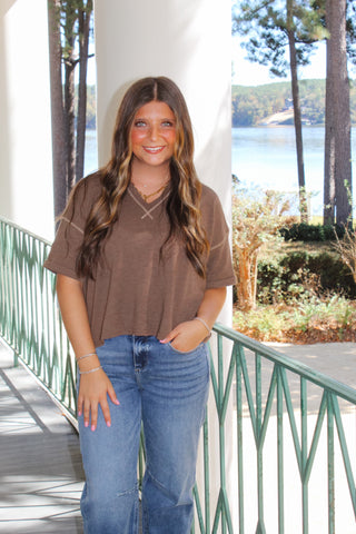 Maisy Knit Top - Mocha