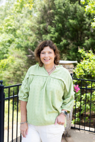 Ryan V-Neck Top - Lime