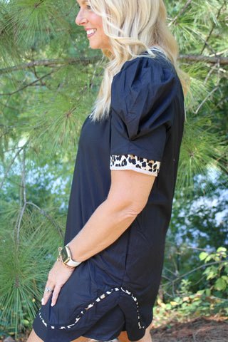 Berlin Puff Sleeve Mini Dress - Black