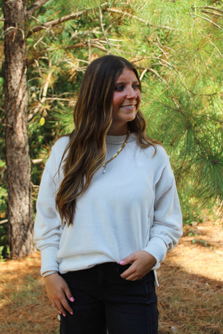 Zenana Melange Oversized Sweater - Sand Beige