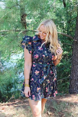 Blair Ruffle Dress - Black