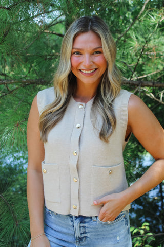 Cora Sweater Vest - Ecru