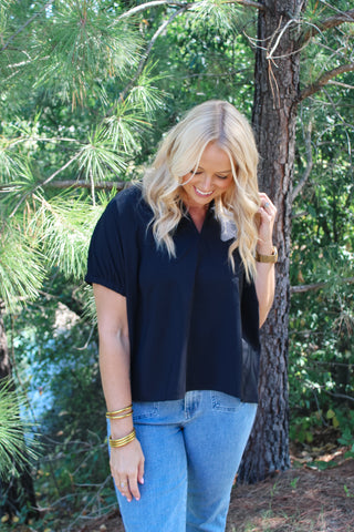 Marley Short Sleeve Top - Black
