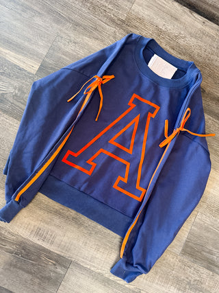 Auburn Short Sleeve Sweatshirt - Navy