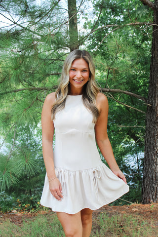Bonnie Sleeveless Mini Dress - Beige