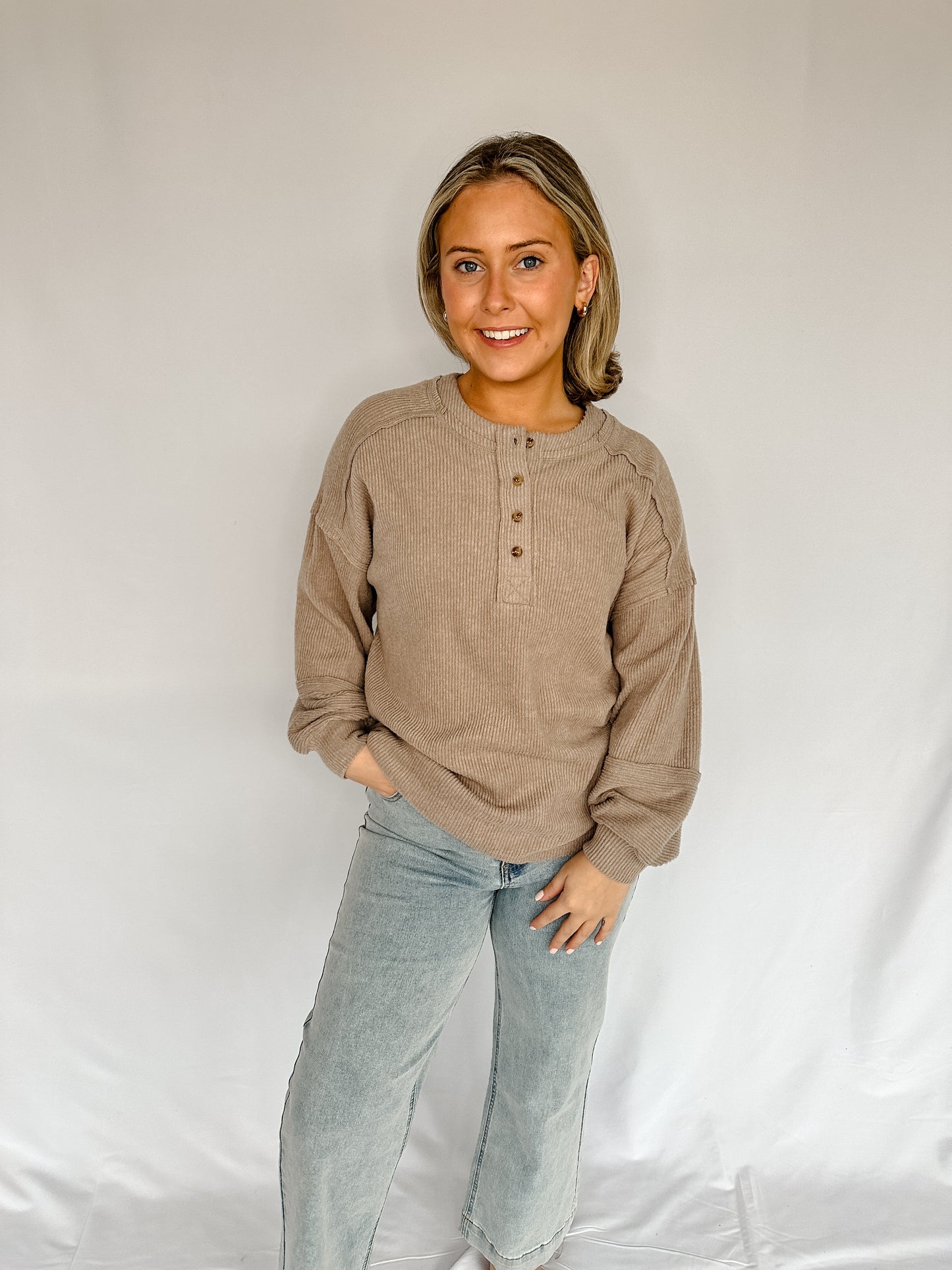 Corie Long Sleeve Ribbed Top