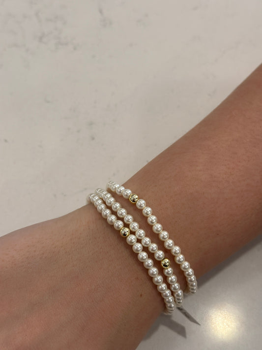 JT Pearl Beaded Bracelet & One Gold Bead