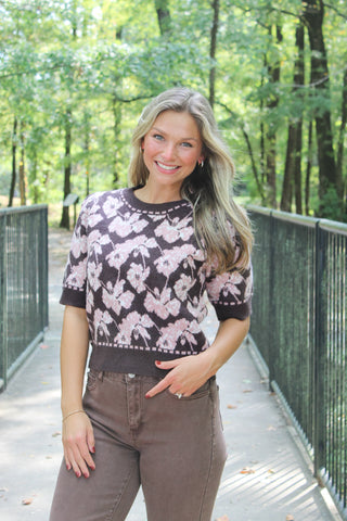 Sela Puff Sleeve Sweater Vest - Chocolate