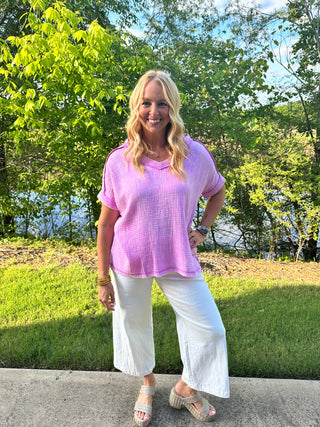 Zenana V-Neck Gauze Top