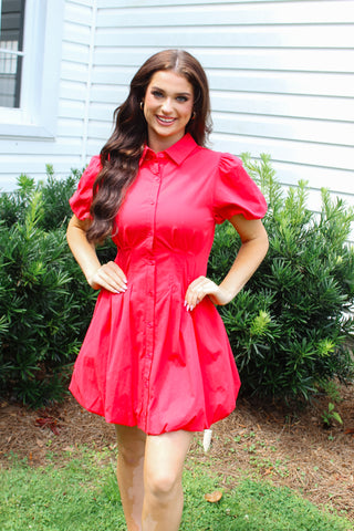 Lanie Bubble Dress - Red