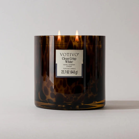 Clean Crisp White Tortoise Candle