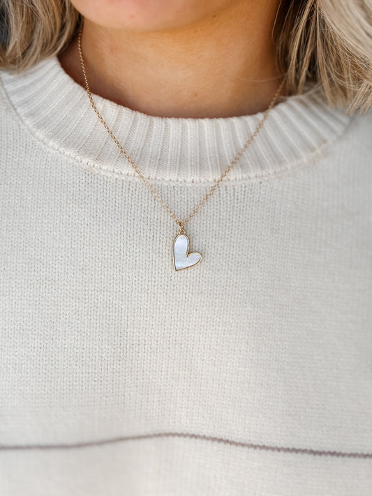 JT Mother of Pearl Heart Necklace