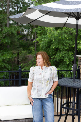 Blakely Floral Top - Cream